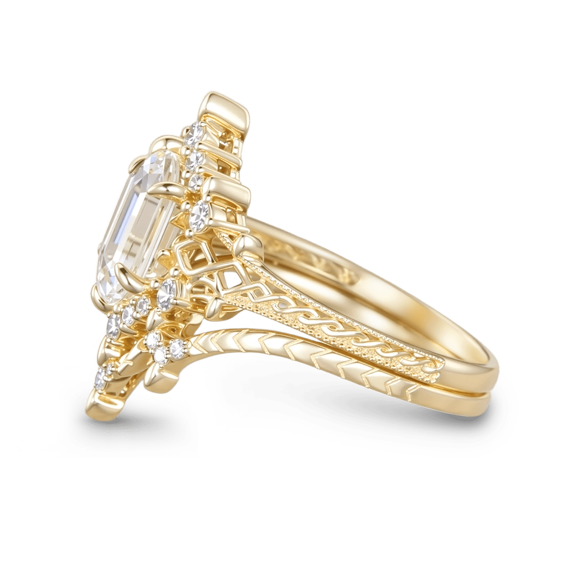 Gnoce Gothic Hexagon Celtic Love Knot Ring Set_4