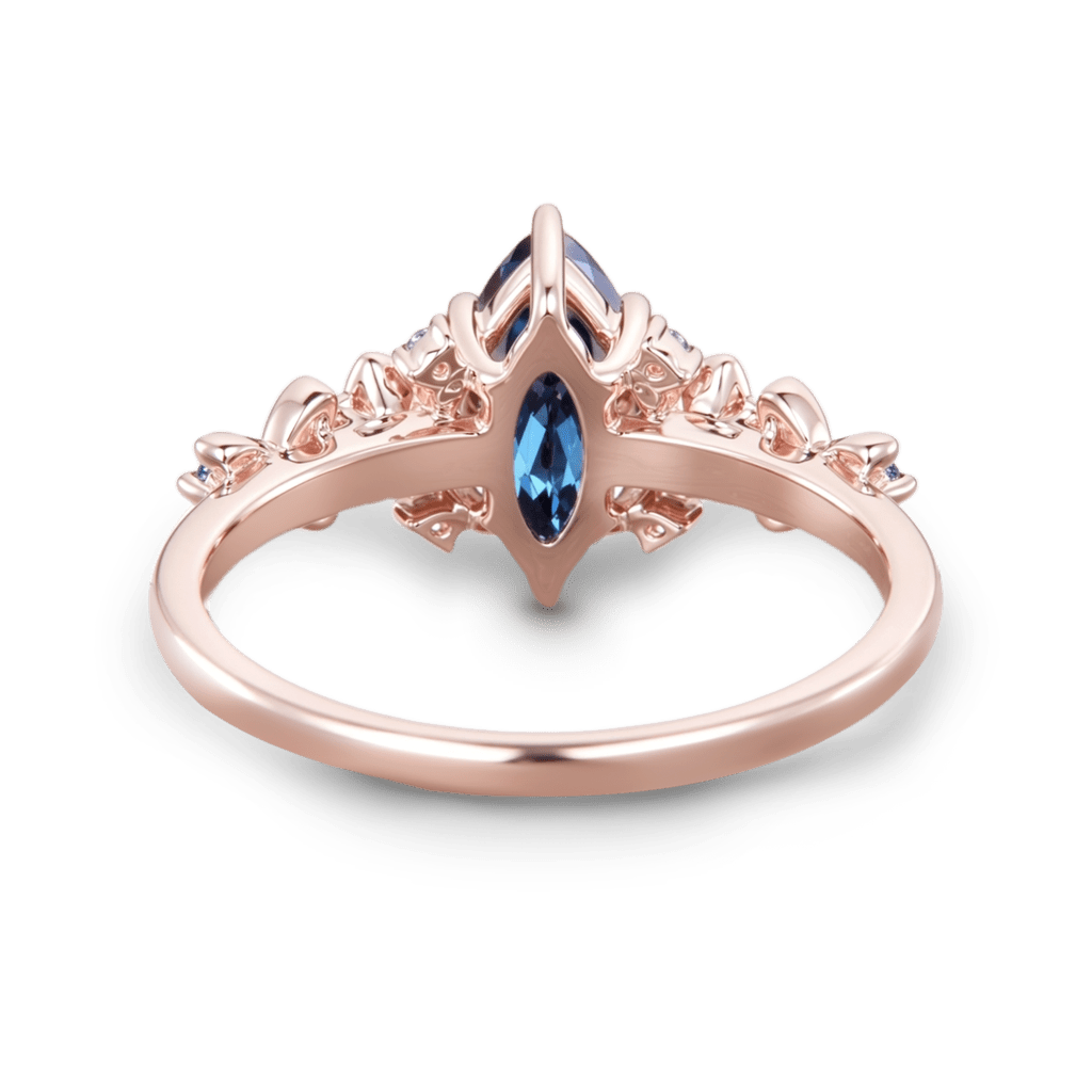 Gnoce Nature Inspired Marquise Cut Floral Butterfly Ring_4