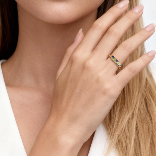 Gnoce Wave Triangle-Cut Band Ring_2