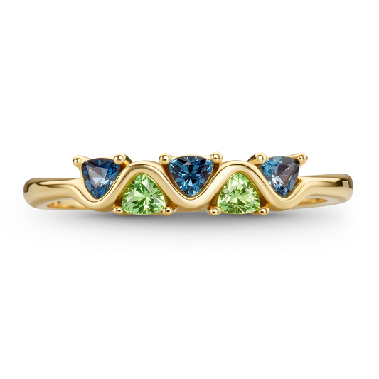 Gnoce Wave Triangle-Cut Band Ring_1