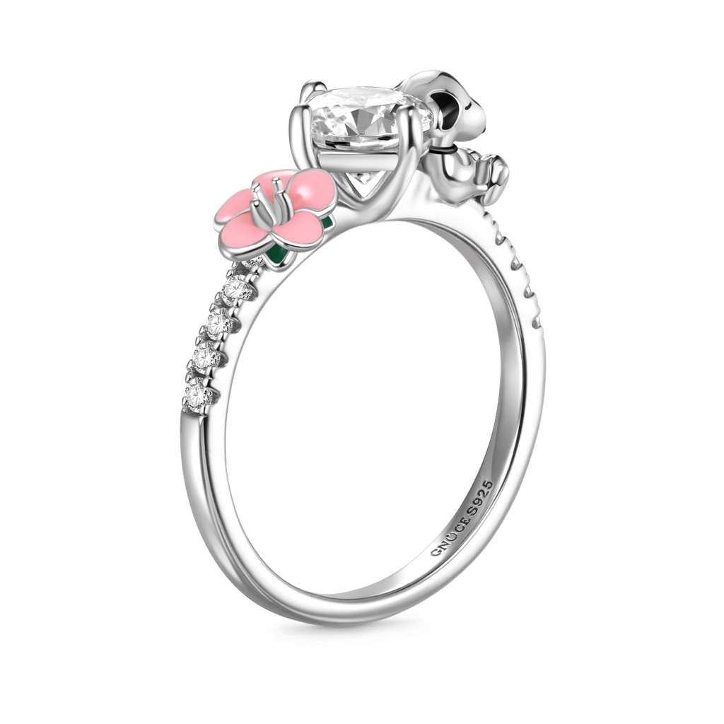 Gnoce Peanuts Snoopy Flower Round-Cut Ring_5