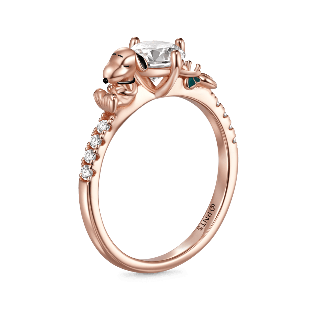 Gnoce Peanuts Snoopy Flower Round-Cut Ring_4