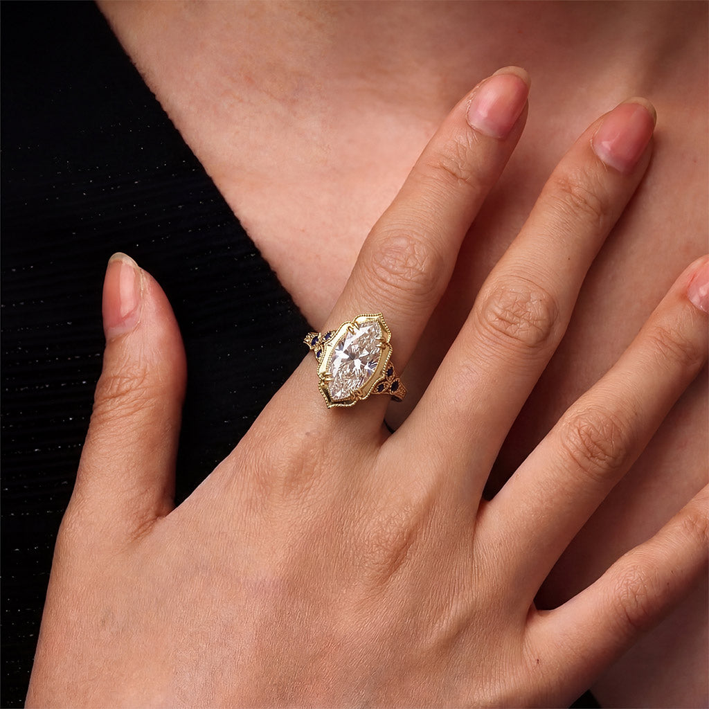Gnoce Victorian Style Marquise-Cut Engagement Ring_3