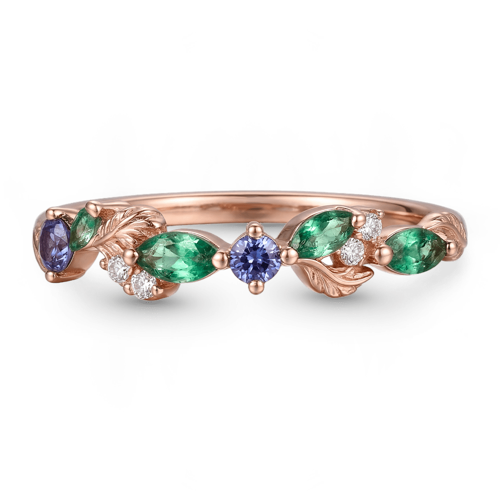 Gnoce Leaf Branch Marquise-Cut Band Ring_1