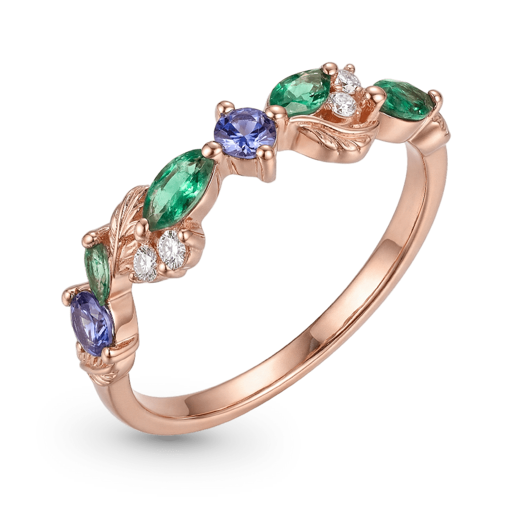 Gnoce Leaf Branch Marquise-Cut Band Ring_4