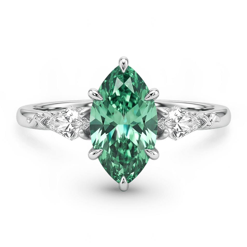 Gnoce Green Emerald Marquise-Cut Engagement Ring_1