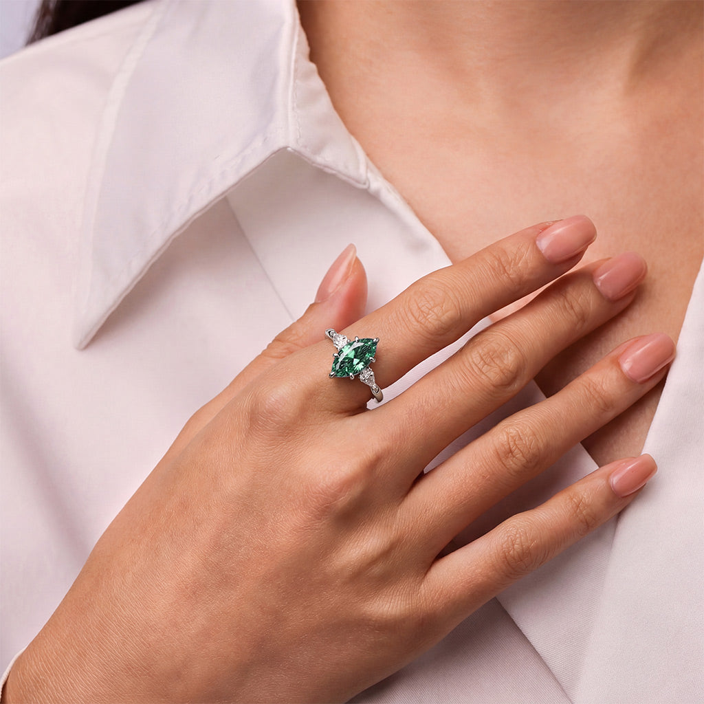 Gnoce Green Emerald Marquise-Cut Engagement Ring_3