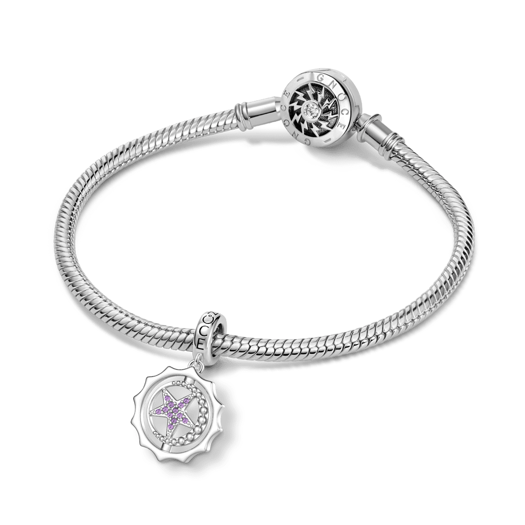 Gnoce Rotatable Star Birthstone Pendant Dangle Charm_4