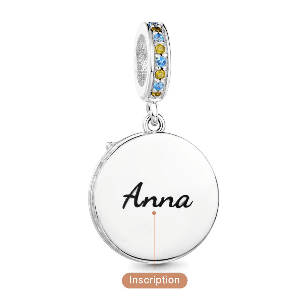 Gnoce Butterfly Flowers Engravable Pendant Dangle Charm_5