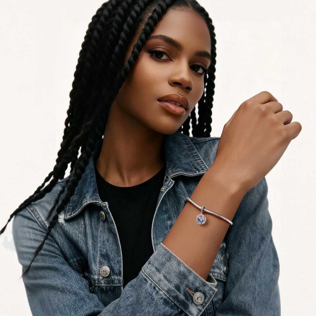 Gnoce Butterfly Flowers Engravable Pendant Dangle Charm_4