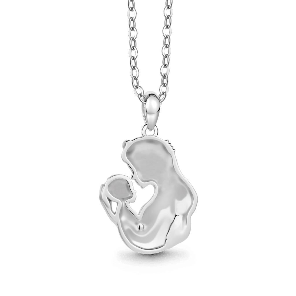Gnoce Mother Embraces Baby Pendant Necklace_4