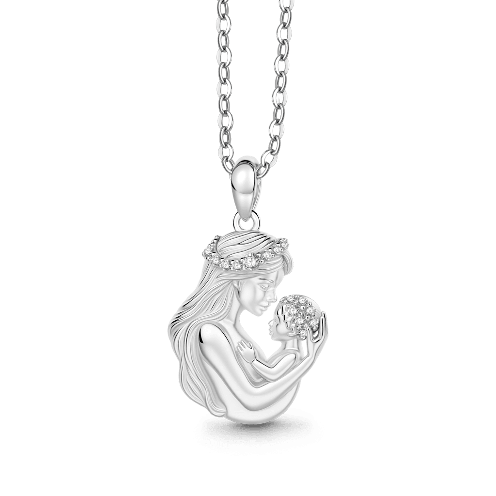 Gnoce Mother Embraces Baby Pendant Necklace_1