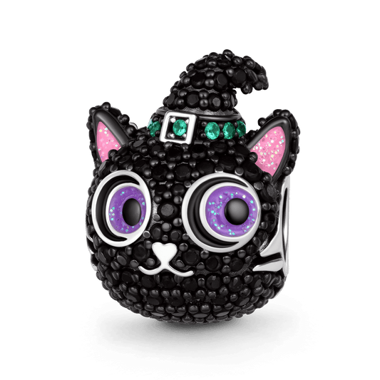 Gnoce Black Cat Charm Platinum-plated Silver Blend_1
