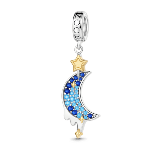 Gnoce Moon & Star Charm Platinum-plated Silver Blend_1