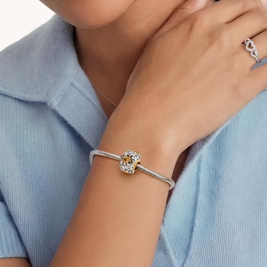 Gnoce Bee Flower Charm Platinum-plated Silver Blend_2