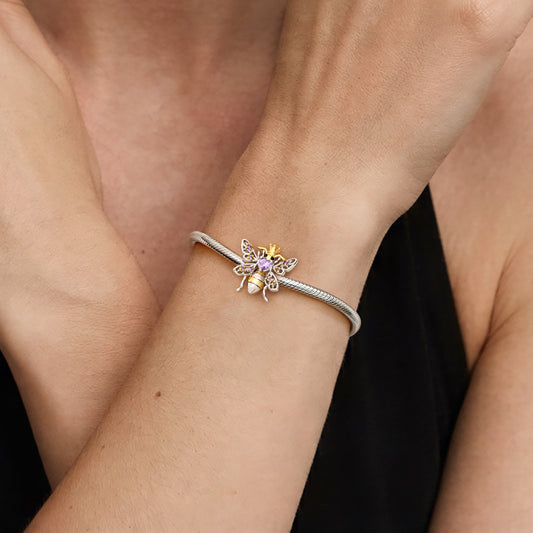 Gnoce Bee Charm Platinum-plated Silver Blend_2