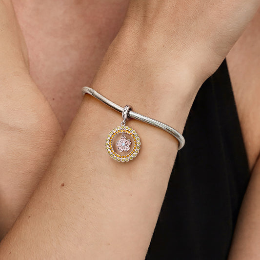 Gnoce Flower Charm Platinum-plated Silver Blend_2