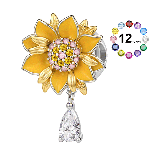 Gnoce Sunflower Charm Platinum-plated Silver Blend_1