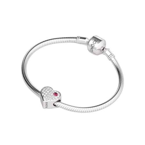 Gnoce "Love You Forever" Clear And Pink 925 Sterling Silver Bead Charm_3