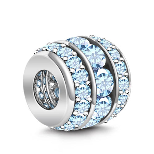 Gnoce "Happy March" Aquamarine Birthstone 925 Sterling Silver Bead Charm Gift For Mom_2