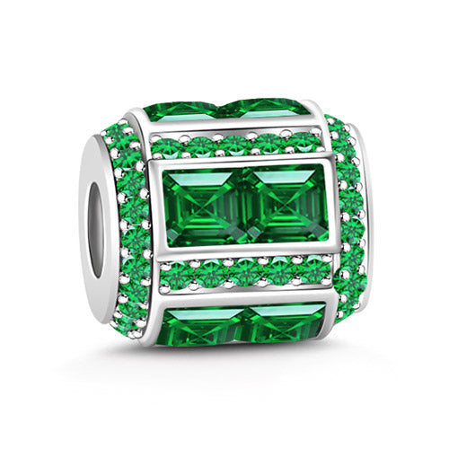 Gnoce "May Birthstone to Be Pride of Your Birth Month" Made of 925 Sterling Silver Emerald Birthstone Charm_1