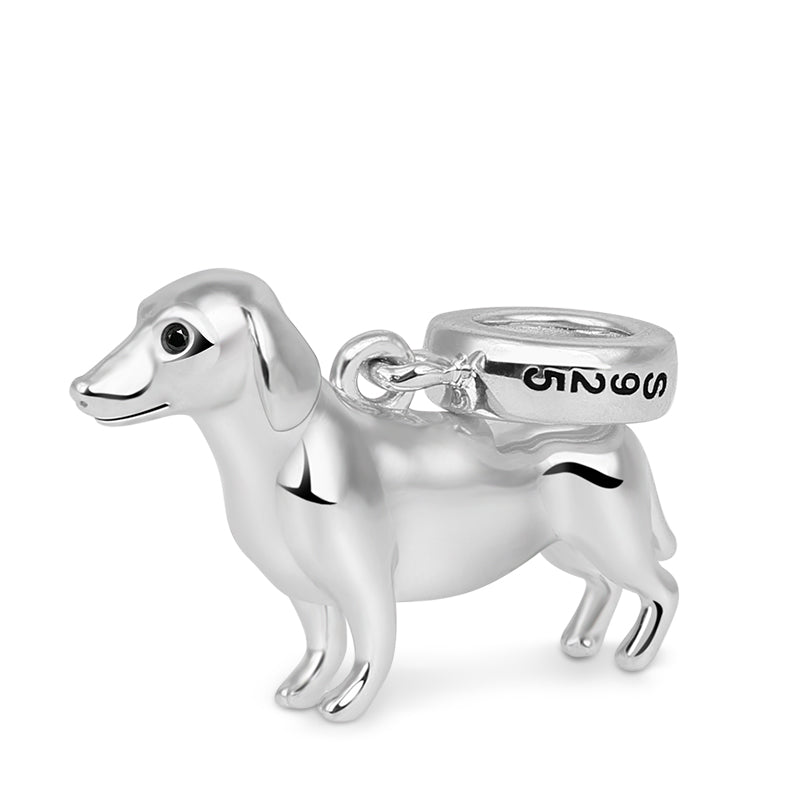 Gnoce "Stubborn but Loyal" Polished Dachshund Charm Pendant 925 Sterling Silver_2