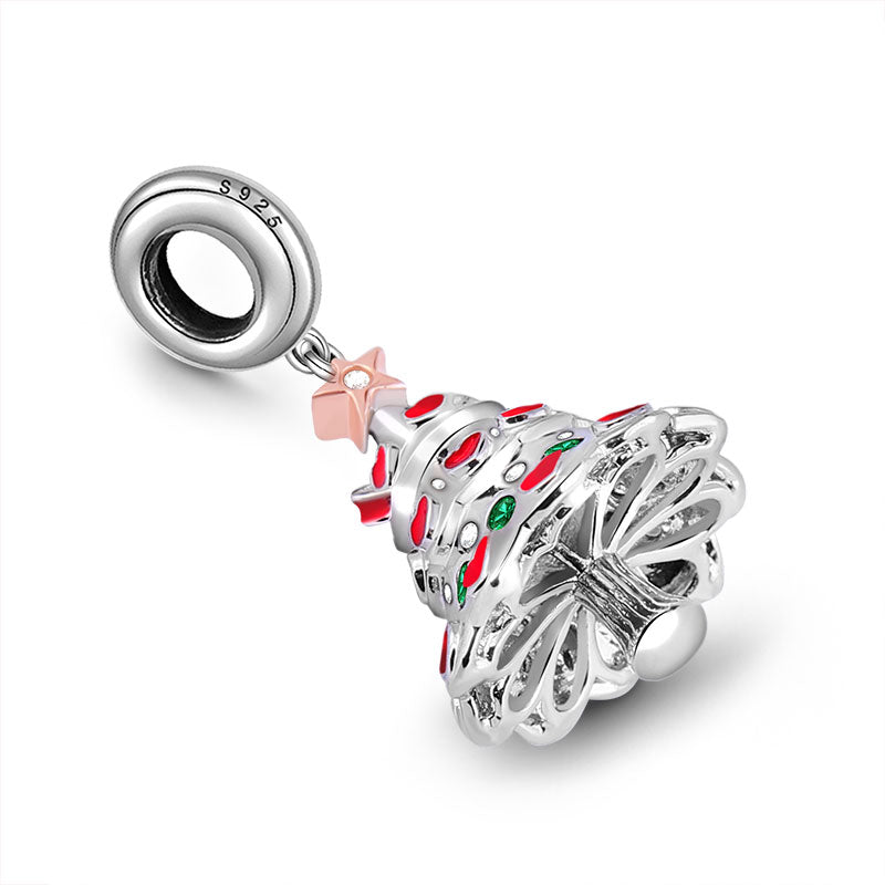 Gnoce "Happy Christmas" 925 Sterling Silver Christmas Tree Charm Pendant For Christmas Gift_2