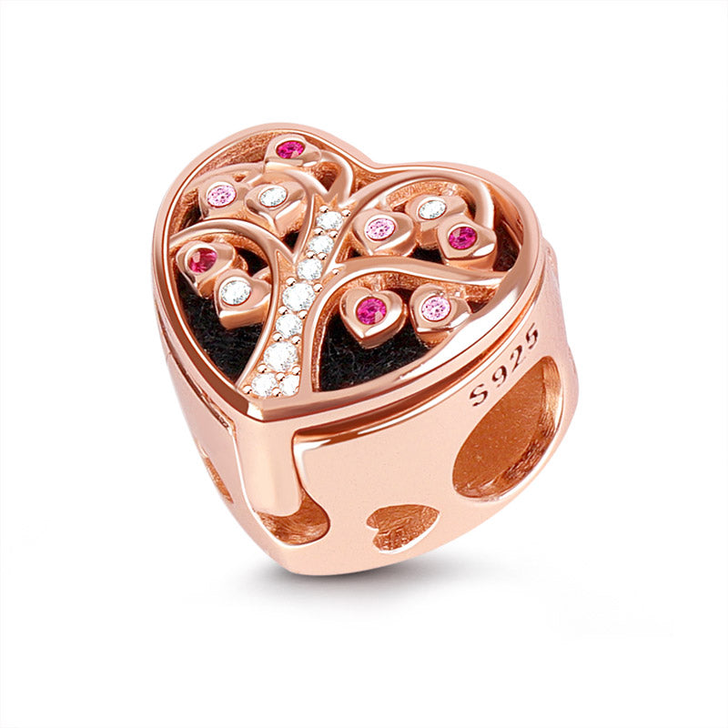 Gnoce "Love My Family" Tree of Life Essential Oil Diffuser Charm Aromatherapy S925 Sterling Silver Bead 18k Rose Gold Plated_1