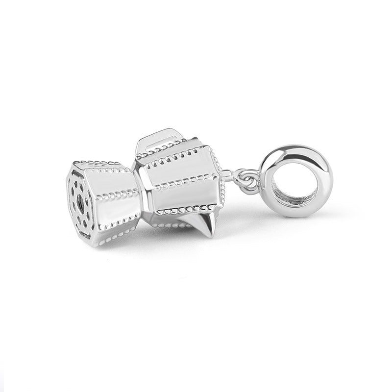 Gnoce "Always Be Energetic" Creative Sterling Silver Coffee Pot Charms Pendant for  Bracelet or Necklace_2