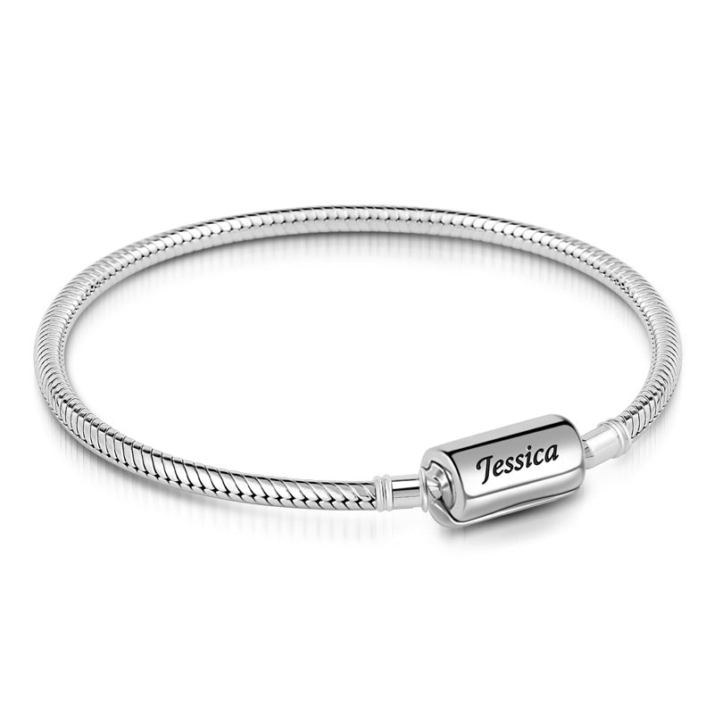 Gnoce "Your Name My Surname" Engravable Name Bracelet Sterling Silver For Girlfriend_2