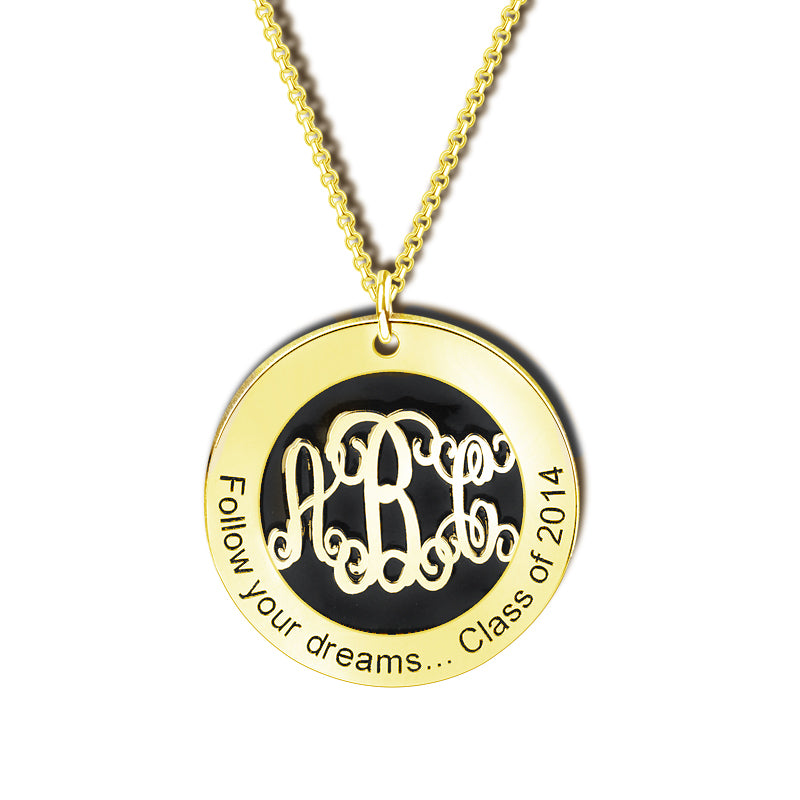 Gnoce "Unique One in The World" 925 Sterling Silver Personalized Monogram Necklace_2