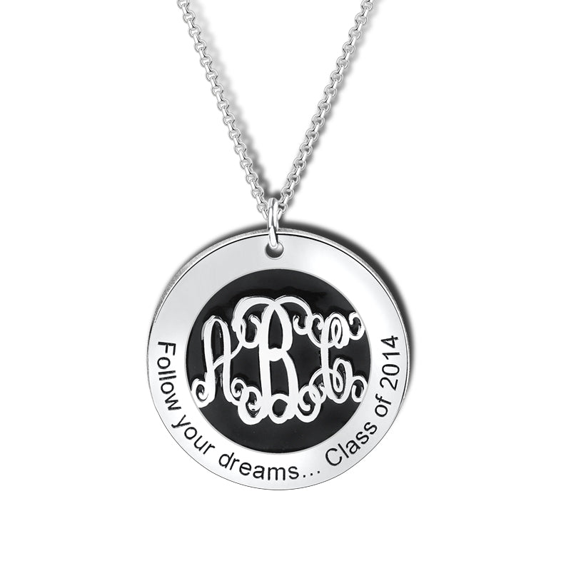 Gnoce "Unique One in The World" 925 Sterling Silver Personalized Monogram Necklace_3