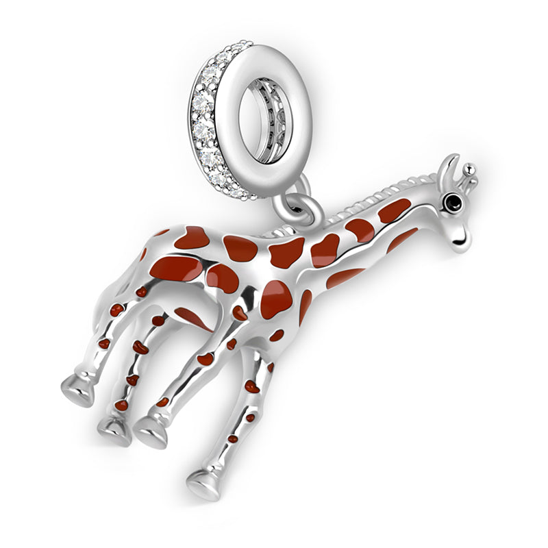 Gnoce "Independent and Noble " Giraffe Charm Pendant 925 Sterling Silver Fit For Necklace_2