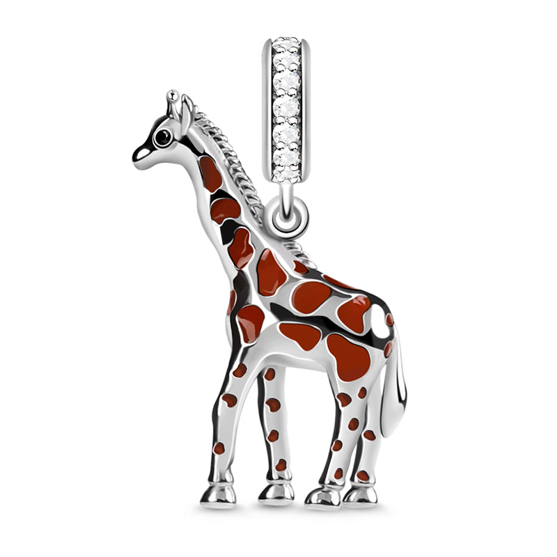 Gnoce "Independent and Noble " Giraffe Charm Pendant 925 Sterling Silver Fit For Necklace_1