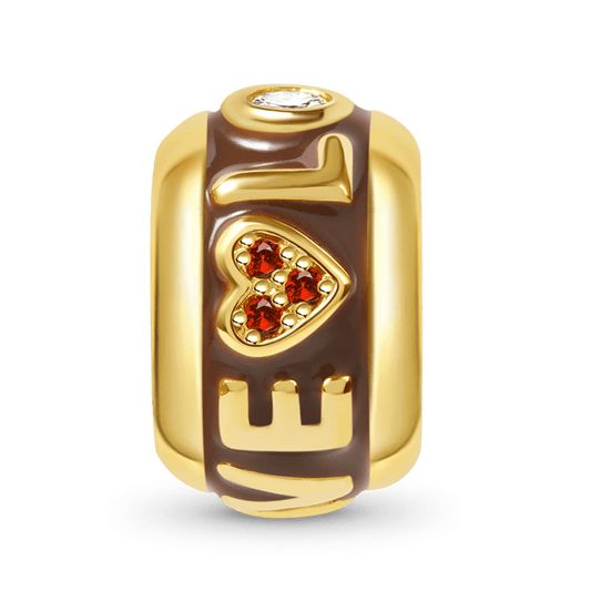 LOVE Stopper for Charm Bracelet Sterling Silver 18K Gold Plated inlaid with Stones_1