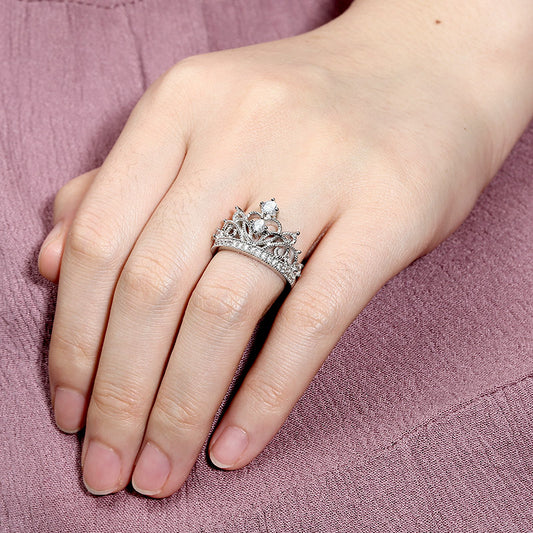 Women's Ring Princess Tiara Crown Ring Party Jewelry Sterling Silver_3