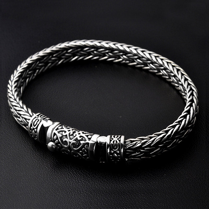 Men's Sterling Silver Hand-Woven Bracelet_2