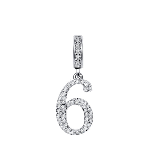 Gnoce "Lucky Number" Gentle Cheerful Number Six Number Theme Silver Pendant For Bracelet or Necklace_1