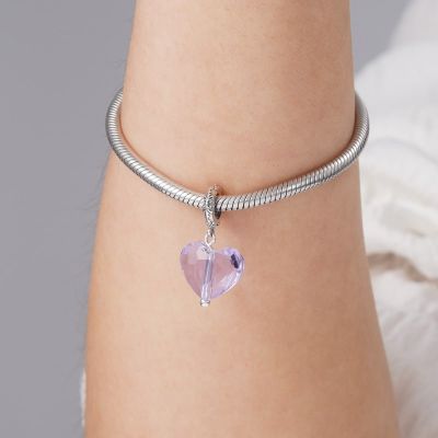 Purple Crystal Heart Pendant