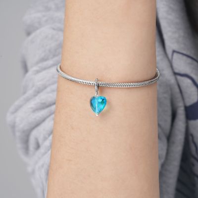 Blue Crystal Heart Pendant