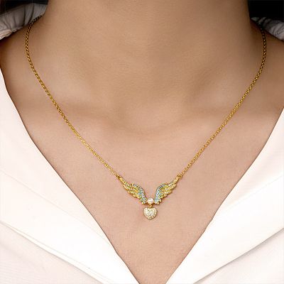 Heart with Angel's Wing Necklace