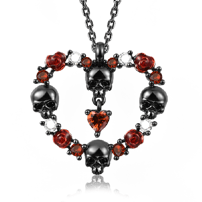 Rose & Skull Necklace