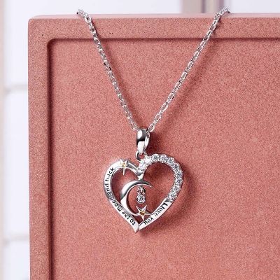 Moon & Star Heart Necklace