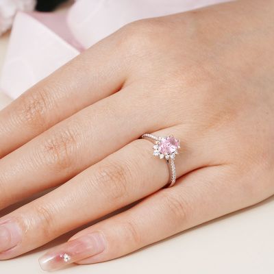 Oval Pink Engagement Ring