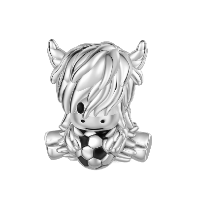 Football Highland Cow Charm