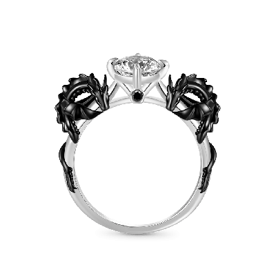 Black Dragon Embrace Diamond Ring