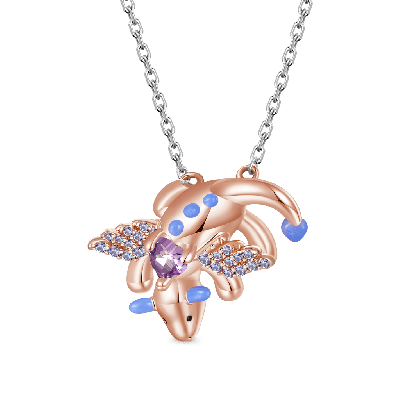 Fun Persimmon Dragon Necklace