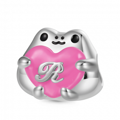 Frog Embraces Heart Charm
