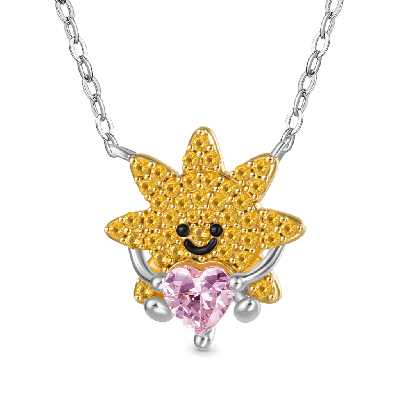 Smiling Sun Diamond Necklace