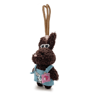 Brown Bunny Keychain Plush Pendant